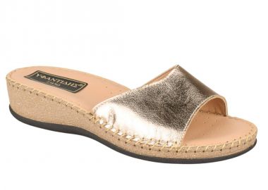 Παντόφλες γυναικείες | Δερμάτινες | Υφαντίδης | 110056 | Χρυσό - Υφαντίδης - 